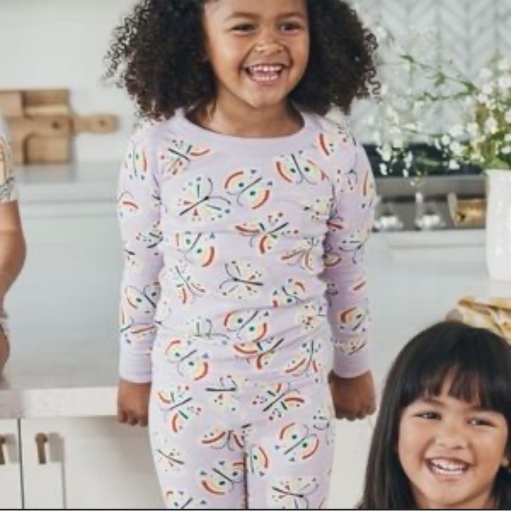 Hanna Andersson Pink Rainbow & Butterfly Pajama Set